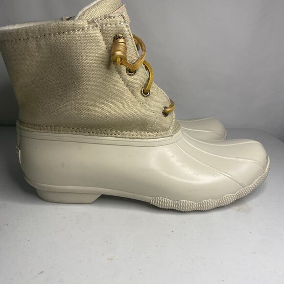 Sperry Womens Top Sider Saltwater Sparkle Duck Boots Waterproof White Cream 8 - Picture 5 of 15